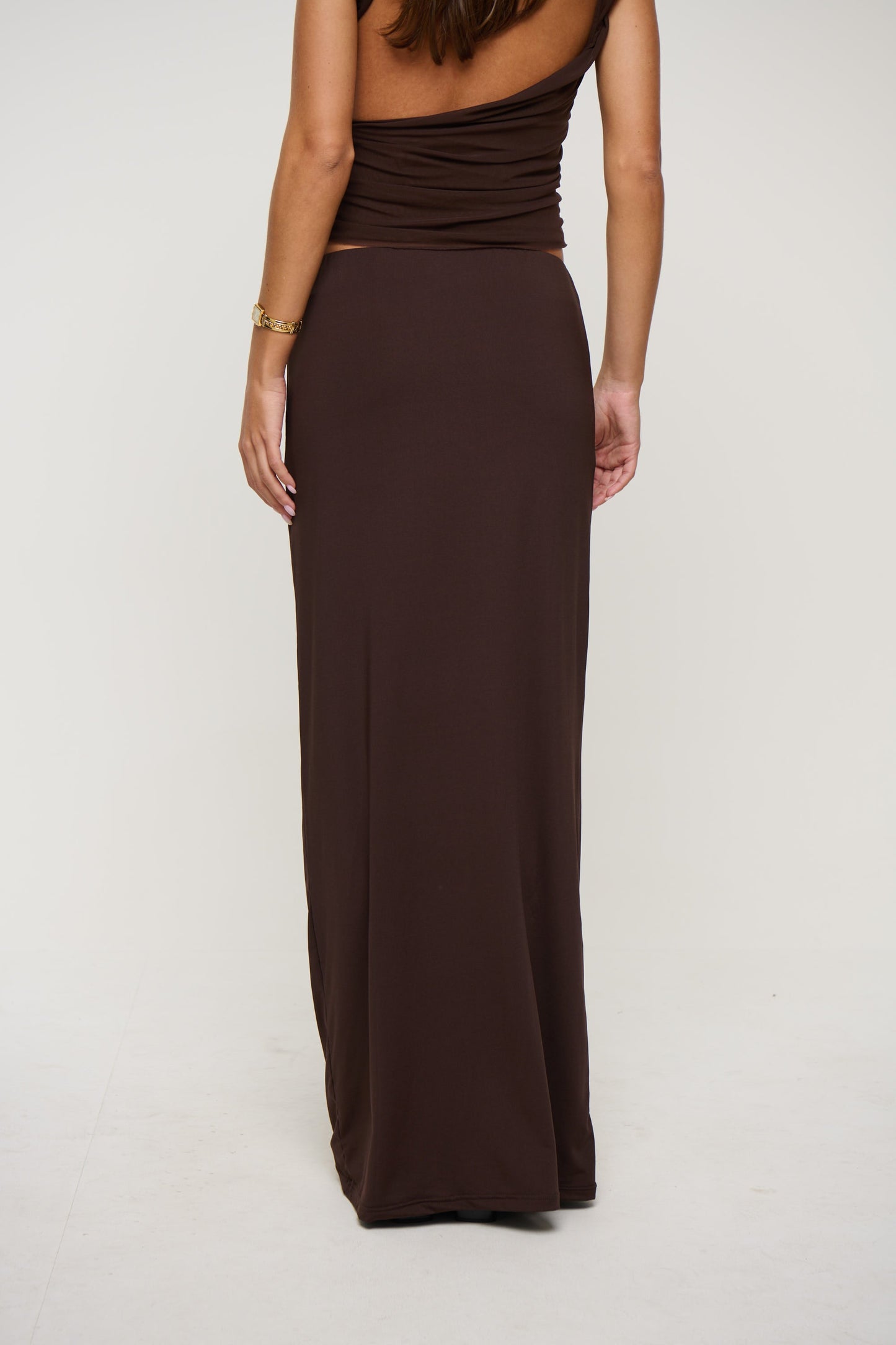 Esma Low Waist Maxi Skirt Chocolate
