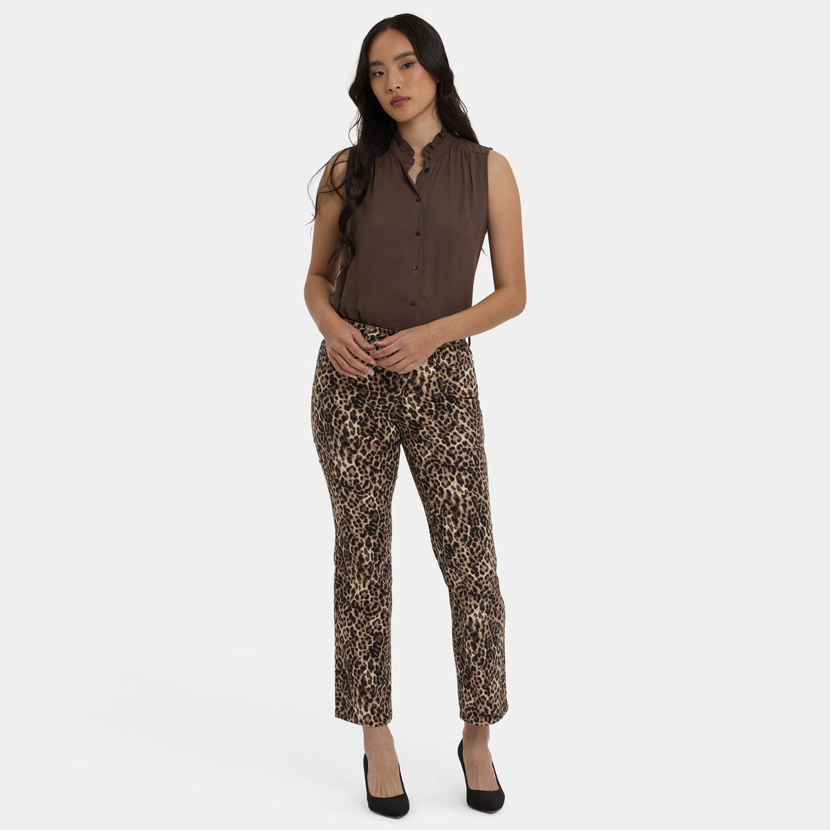 Marilyn Straight Ankle Jeans - Savanna Leopard