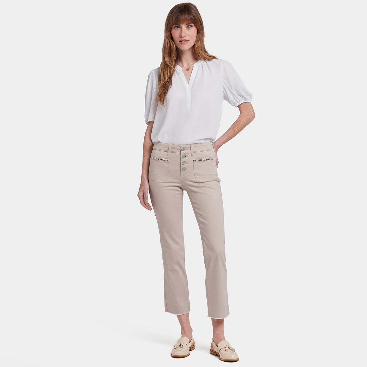 Marilyn Straight Ankle Jeans - Feather