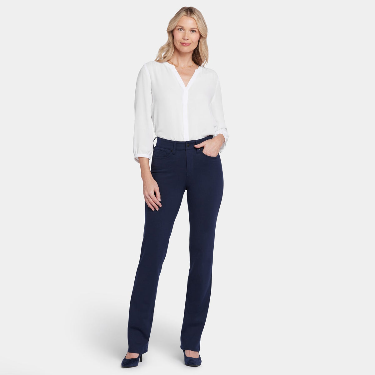 Marilyn Straight Pants In Petite - Oxford Navy