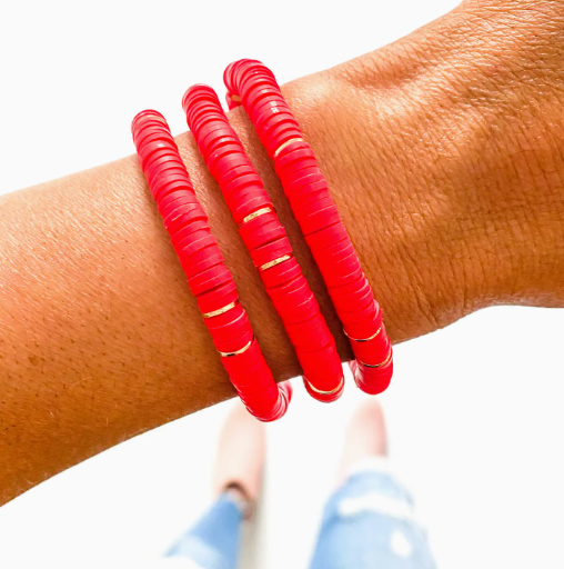 Red Heishi Bracelet