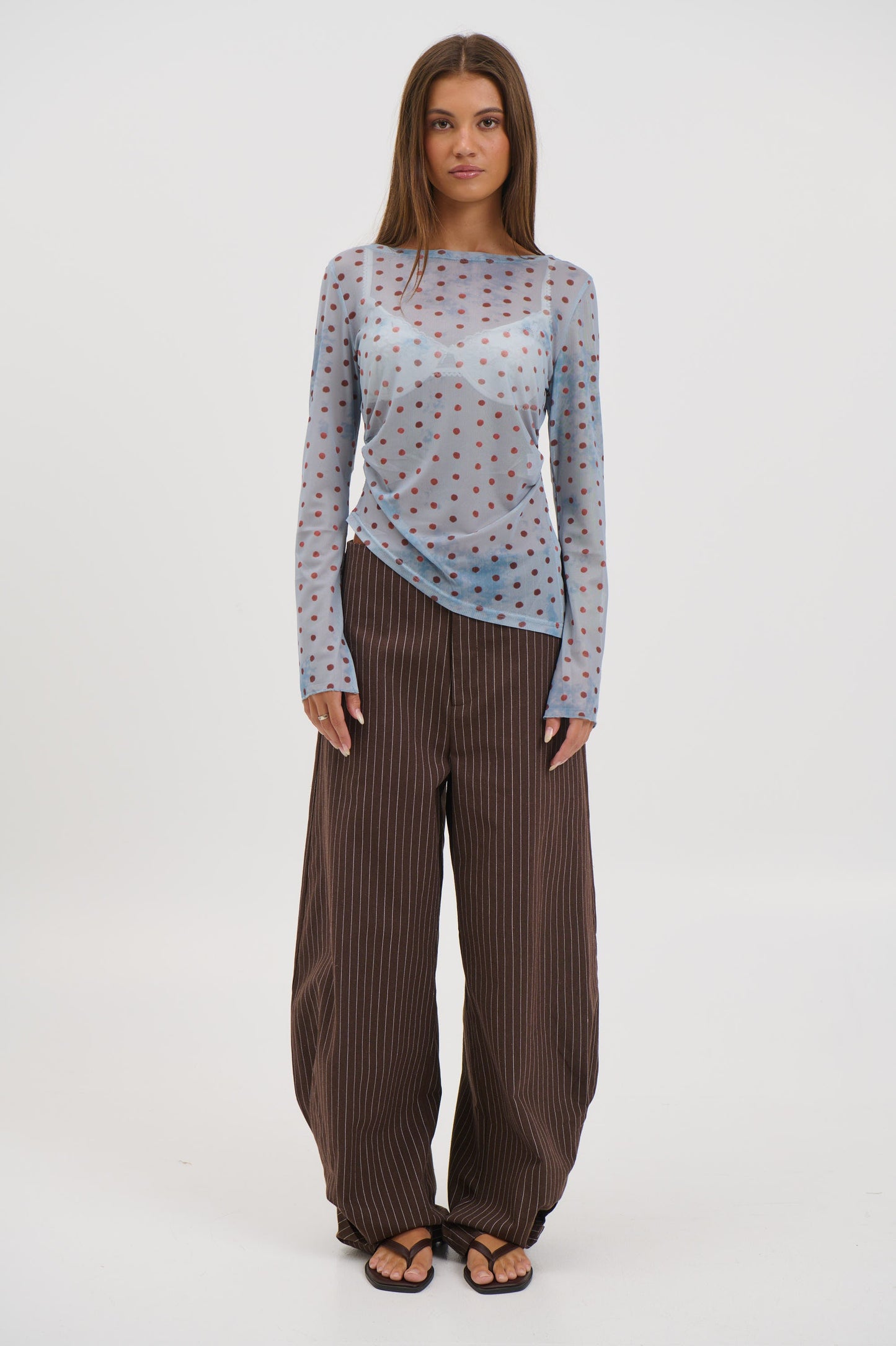 Lina Sheer Top Blue