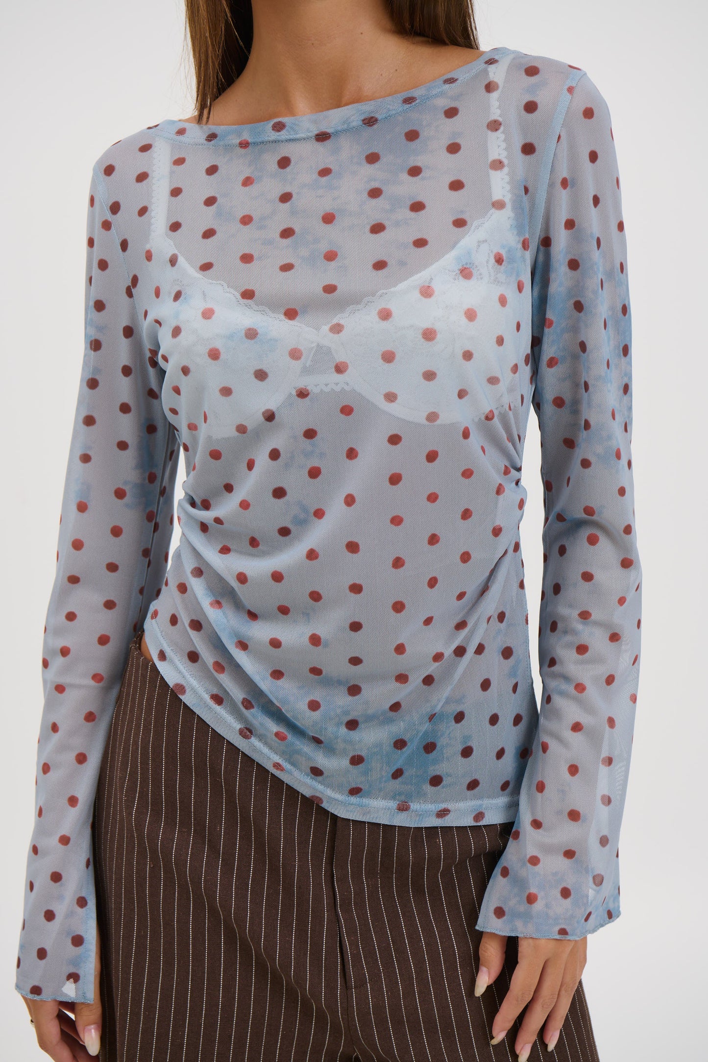 Lina Sheer Top Blue