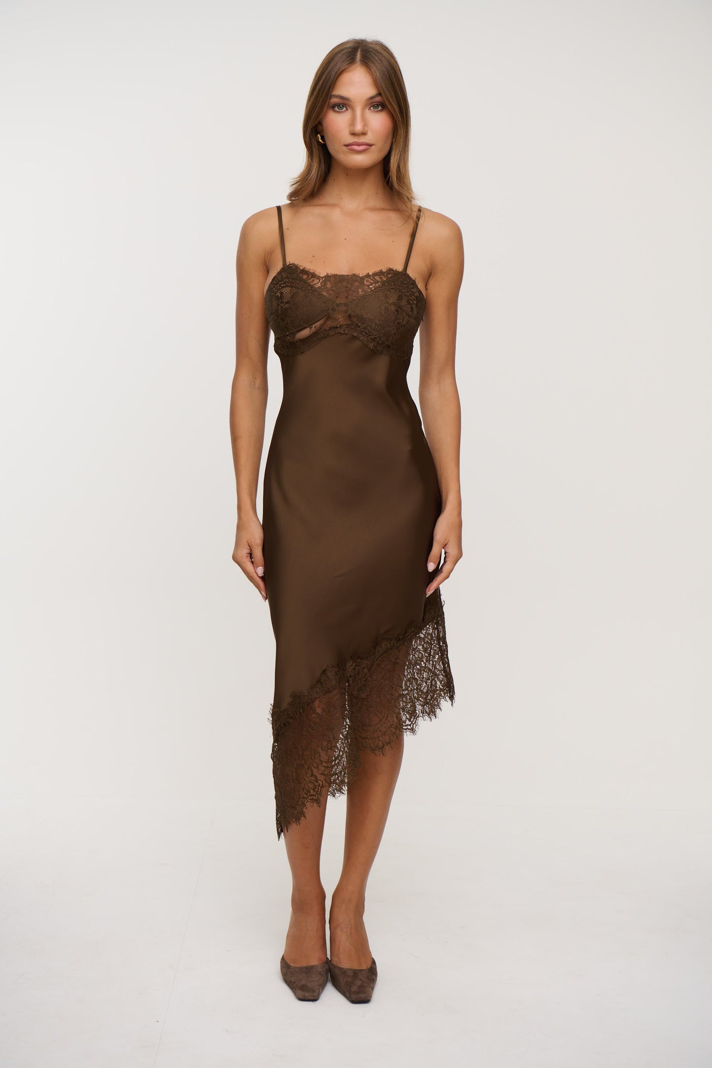 Indy Lace Dress Chocolate