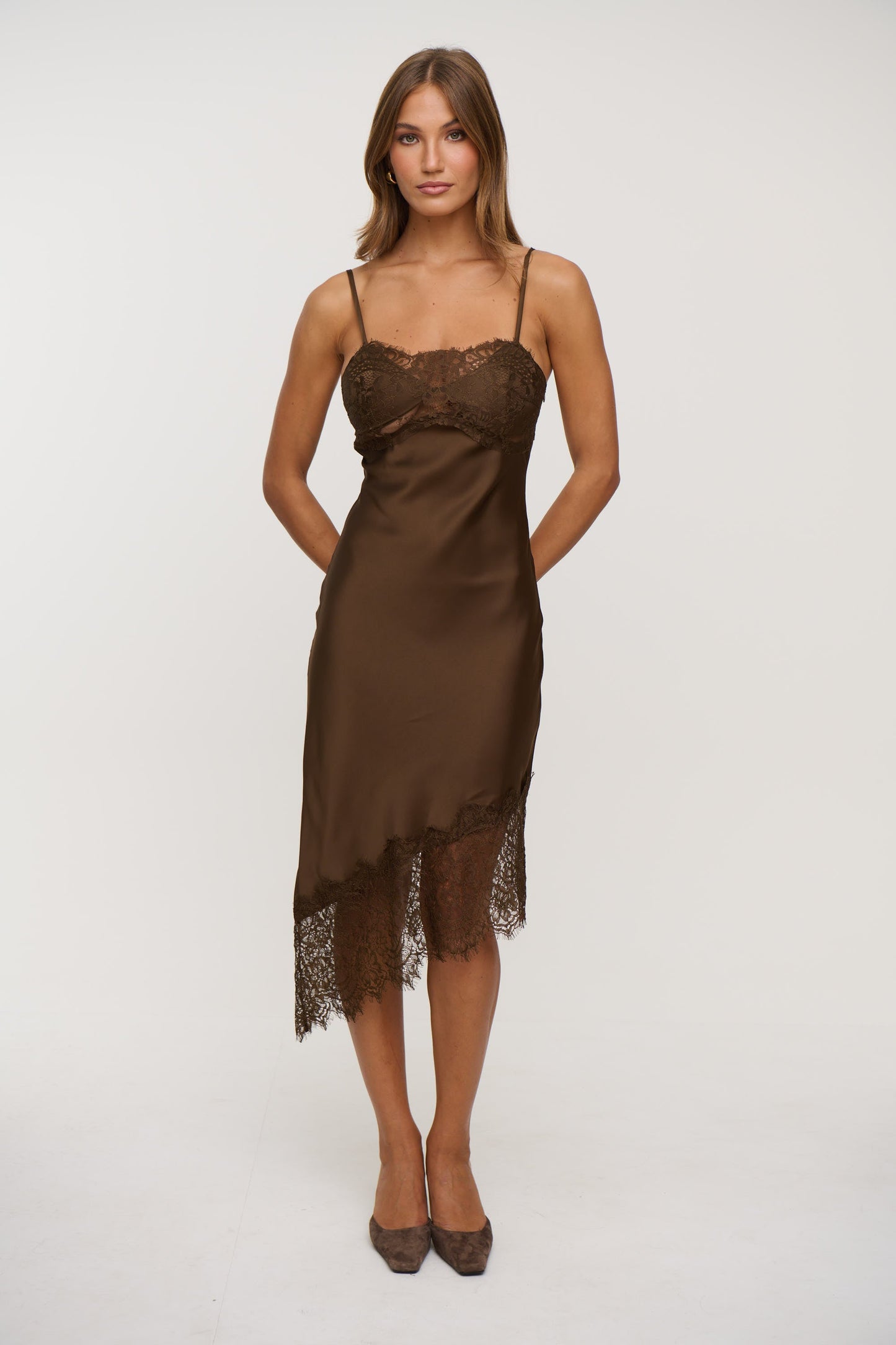 Indy Lace Dress Chocolate