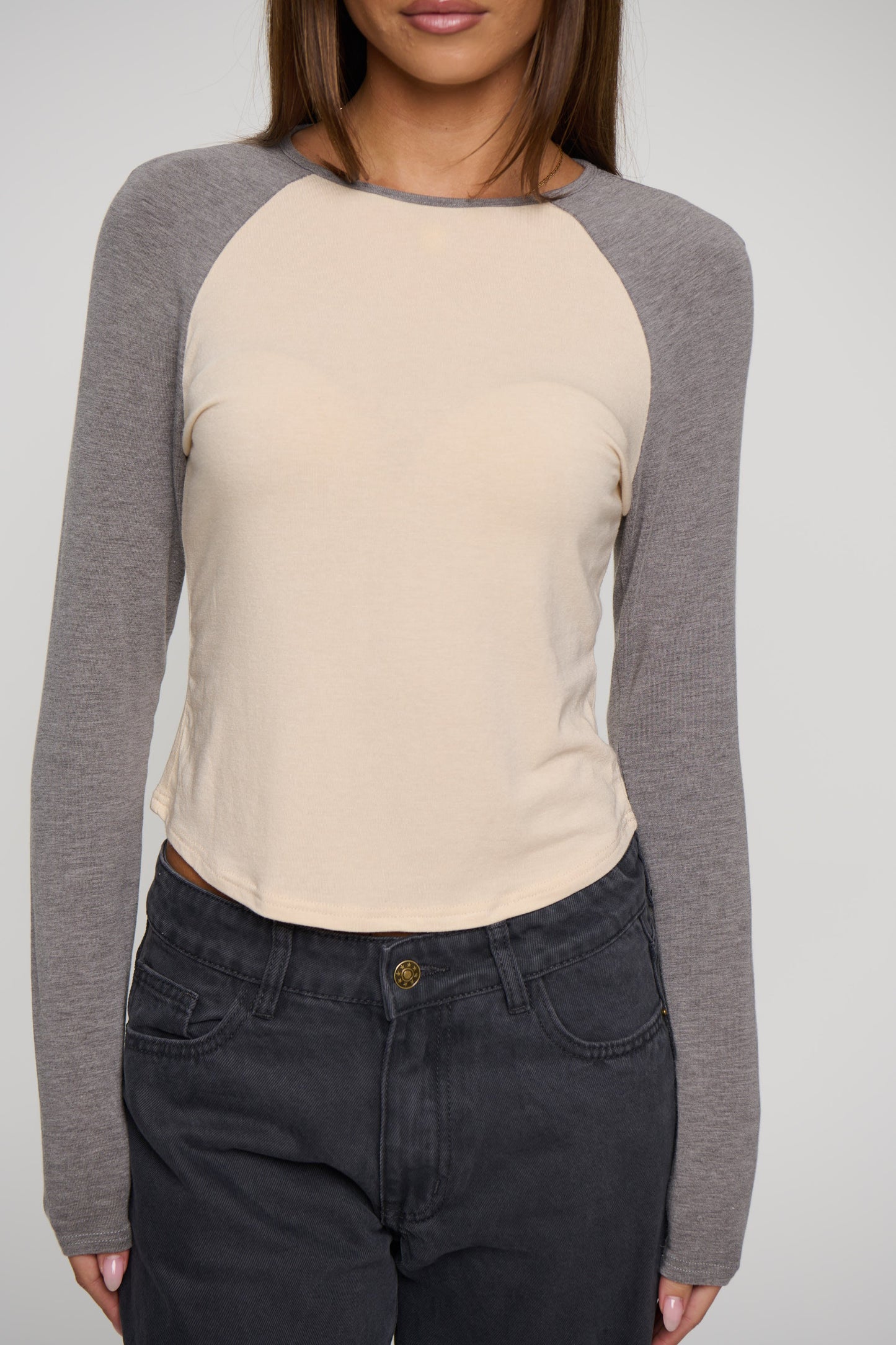 Aluna Long Sleeve Grey/Beige