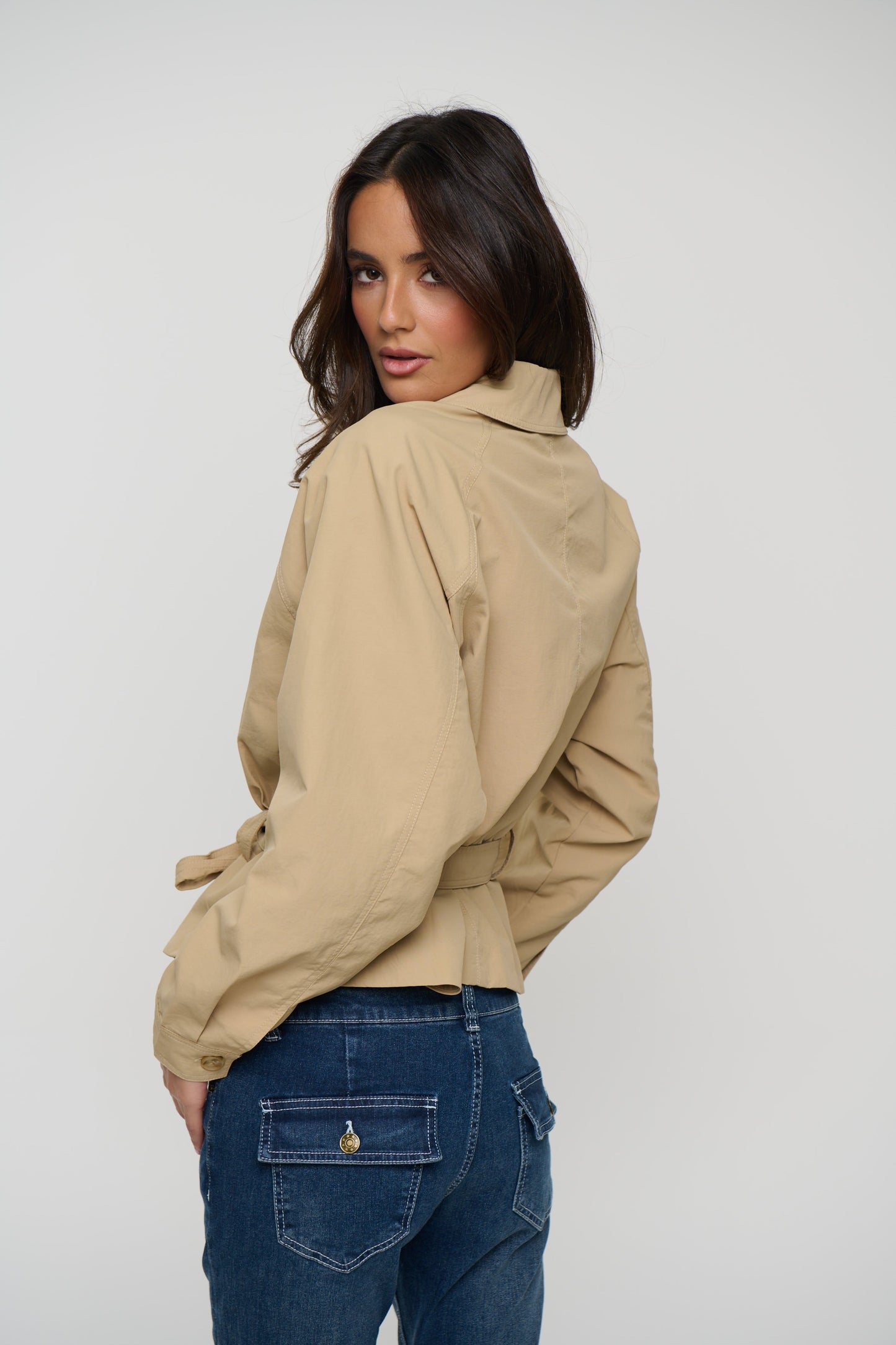 Gigi Cropped Trench Beige