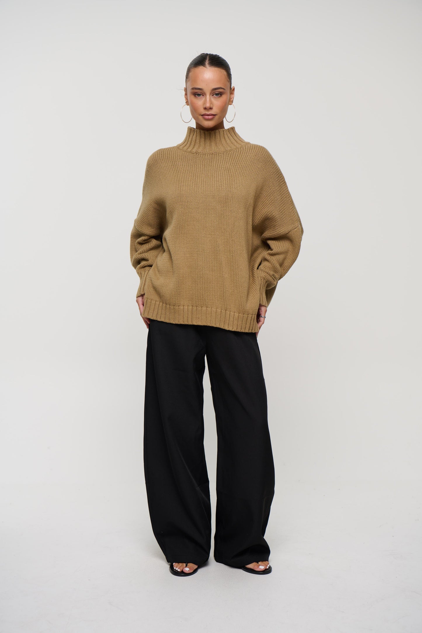 Layla Funnel Neck Knit Sand