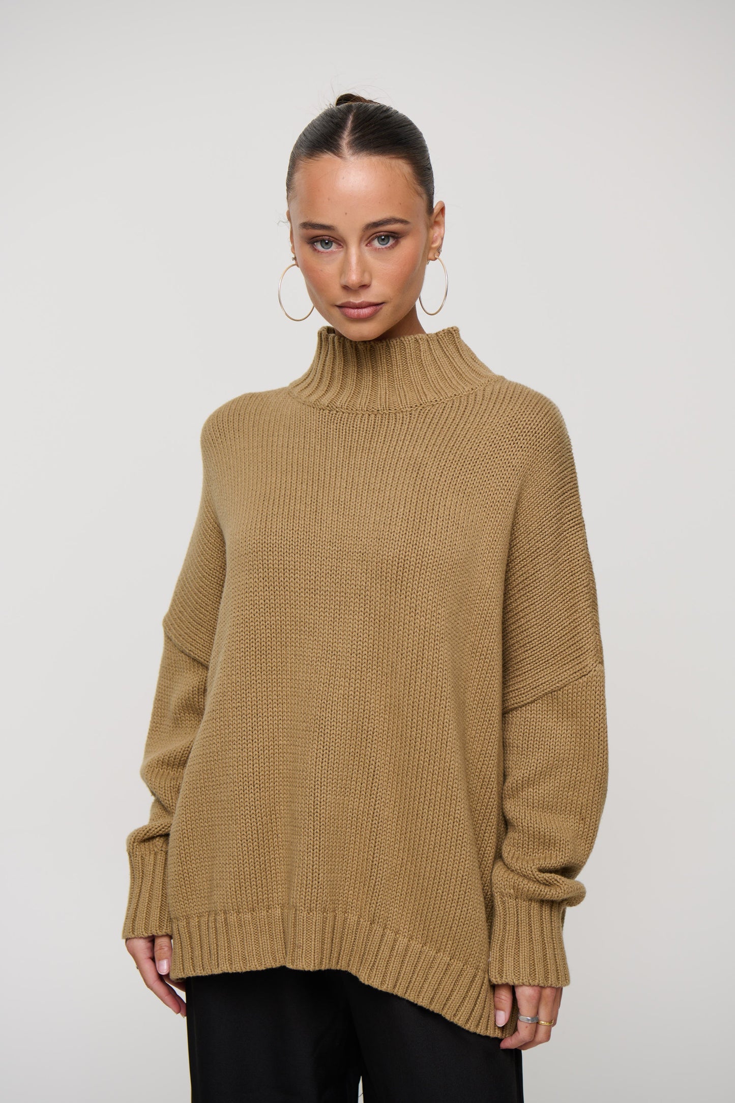 Layla Funnel Neck Knit Sand