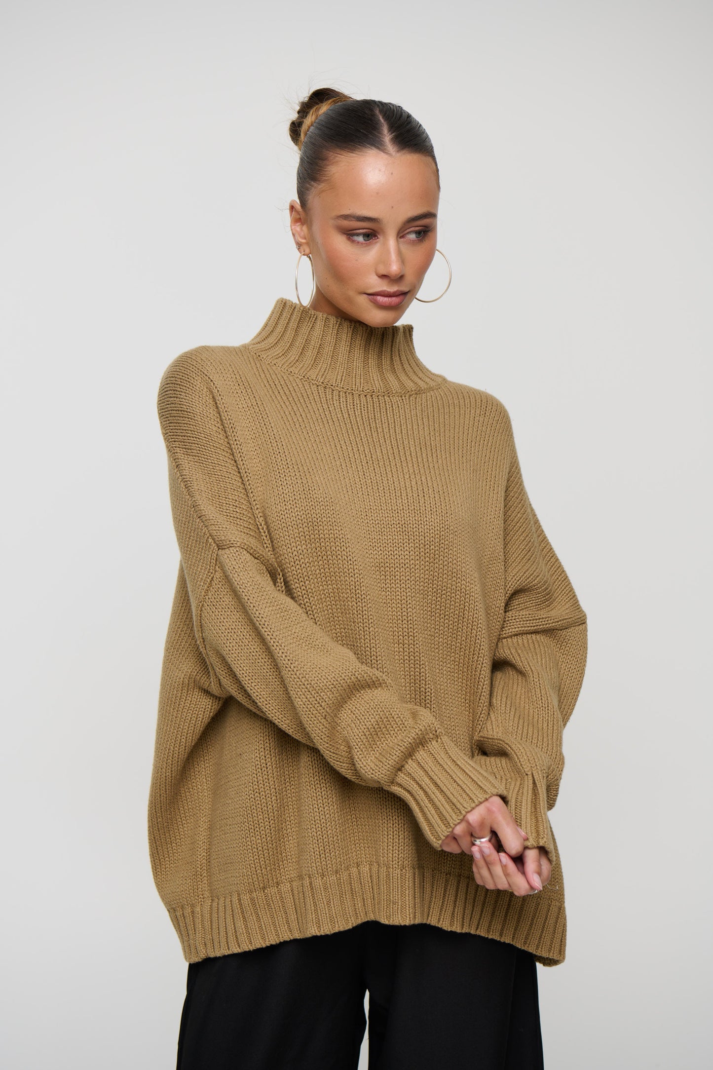 Layla Funnel Neck Knit Sand
