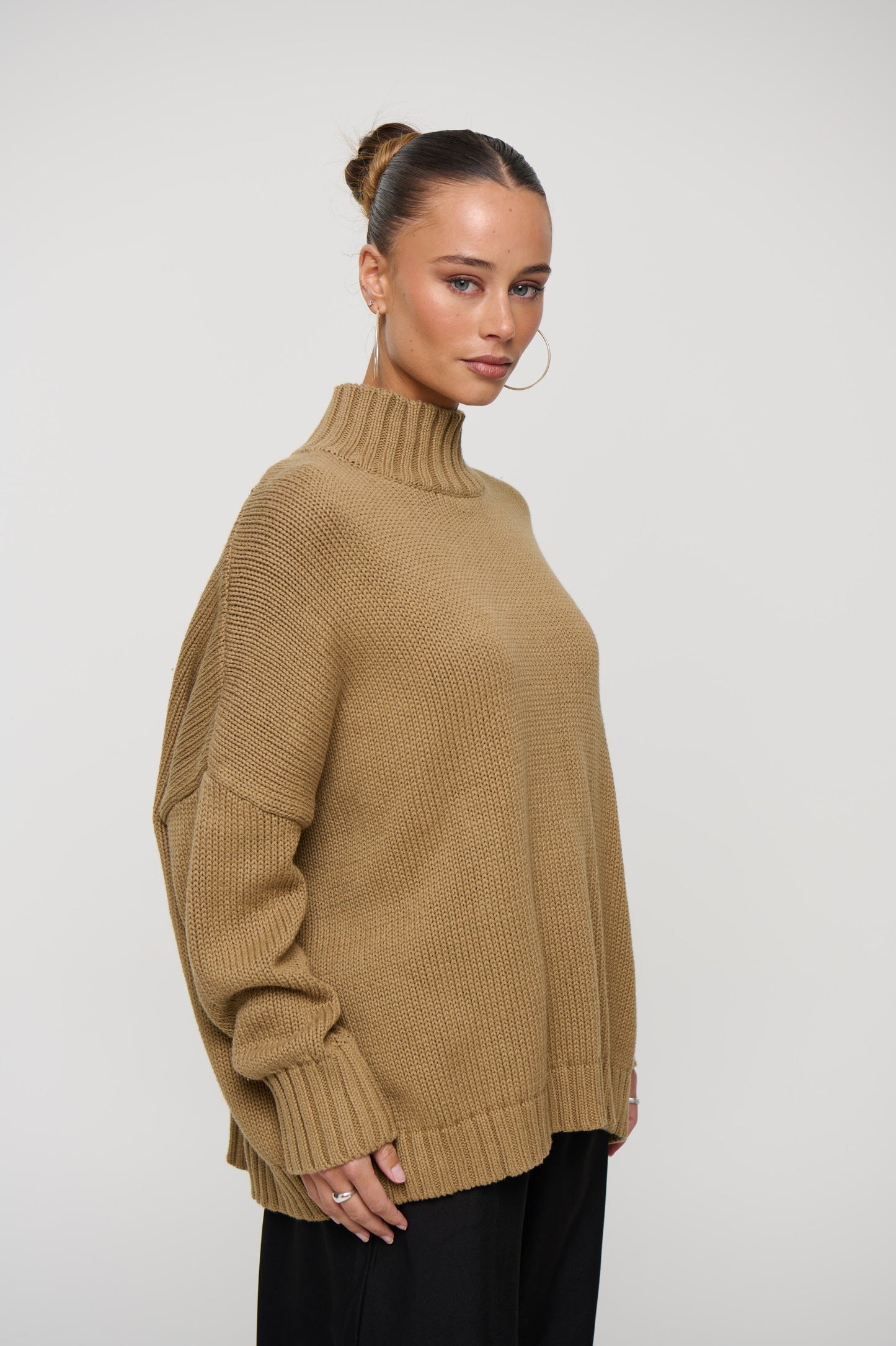 Layla Funnel Neck Knit Sand