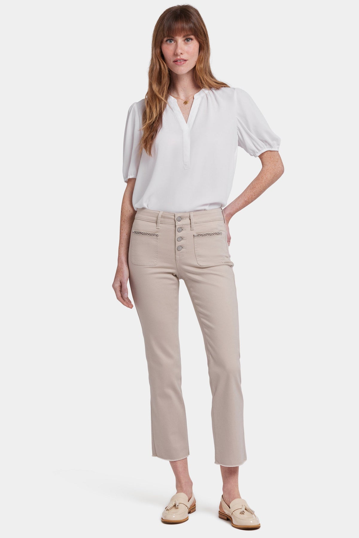 Marilyn Straight Ankle Jeans - Feather