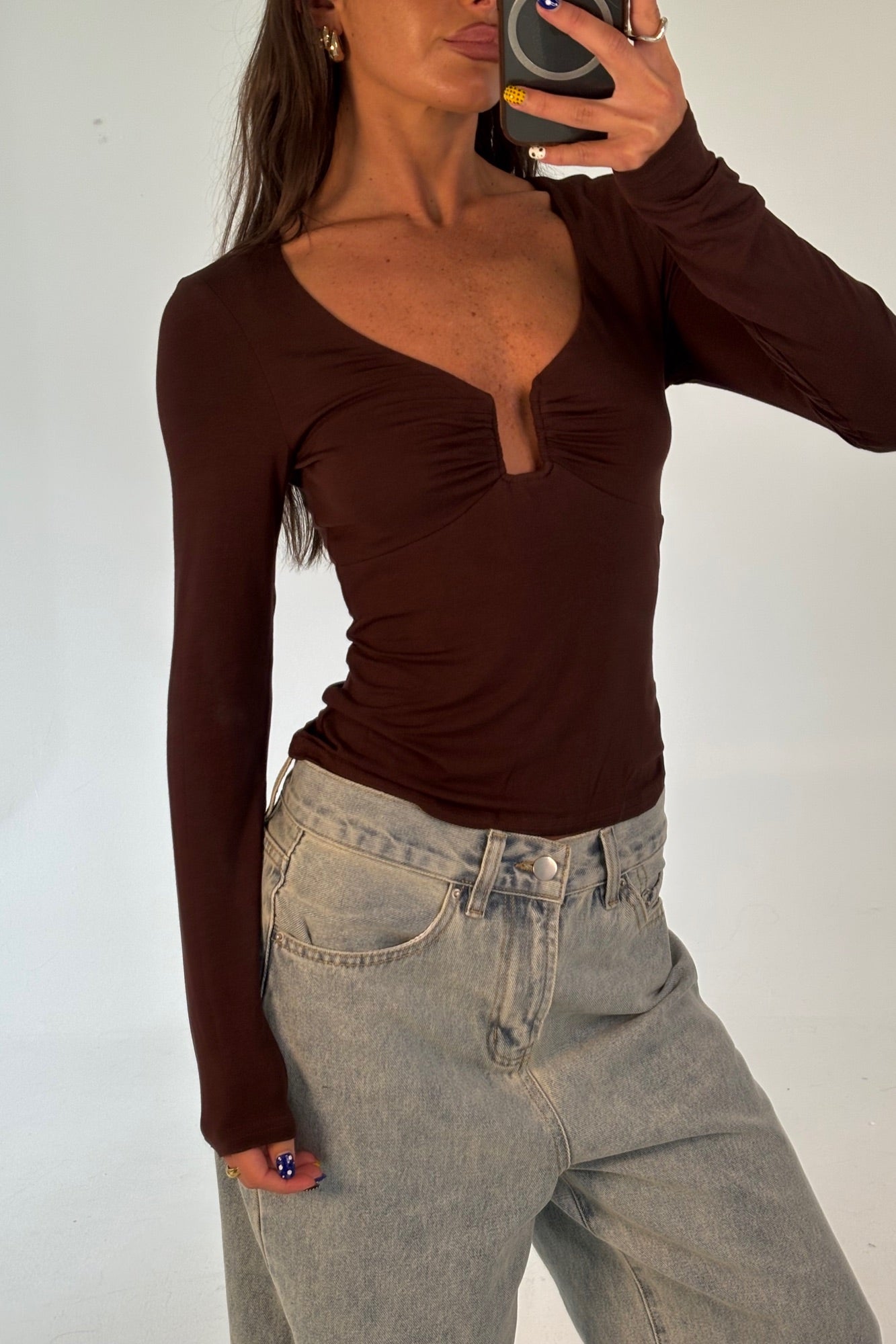 Ida Long Sleeve Chocolate - FINAL SALE