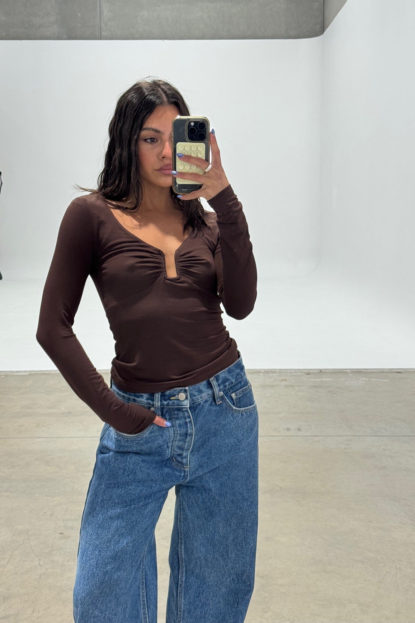 Ida Long Sleeve Chocolate - FINAL SALE