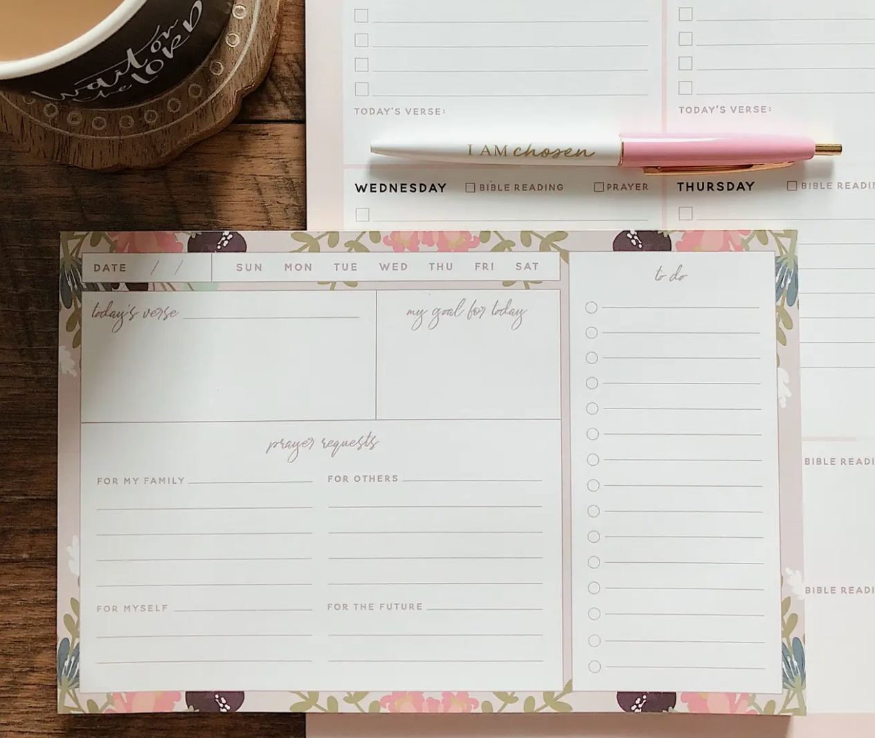Daily Notepad - Pink Floral