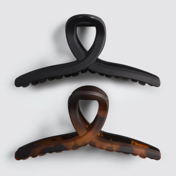 KITSCH 2 Piece Hair Clip (Tortoise & Black)