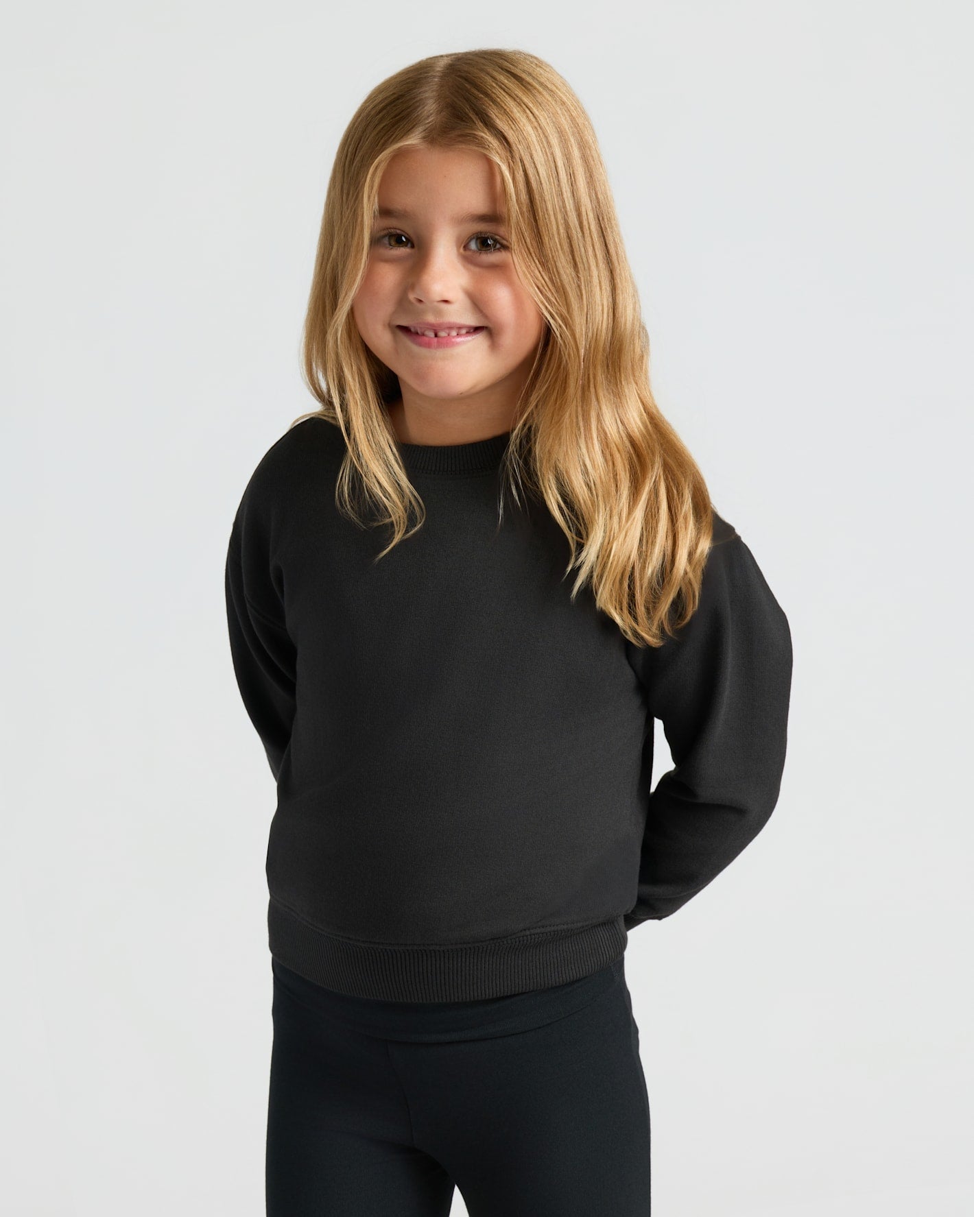 Girls Black & Dark Maroon Slouch Pullover Crew 2-Pack