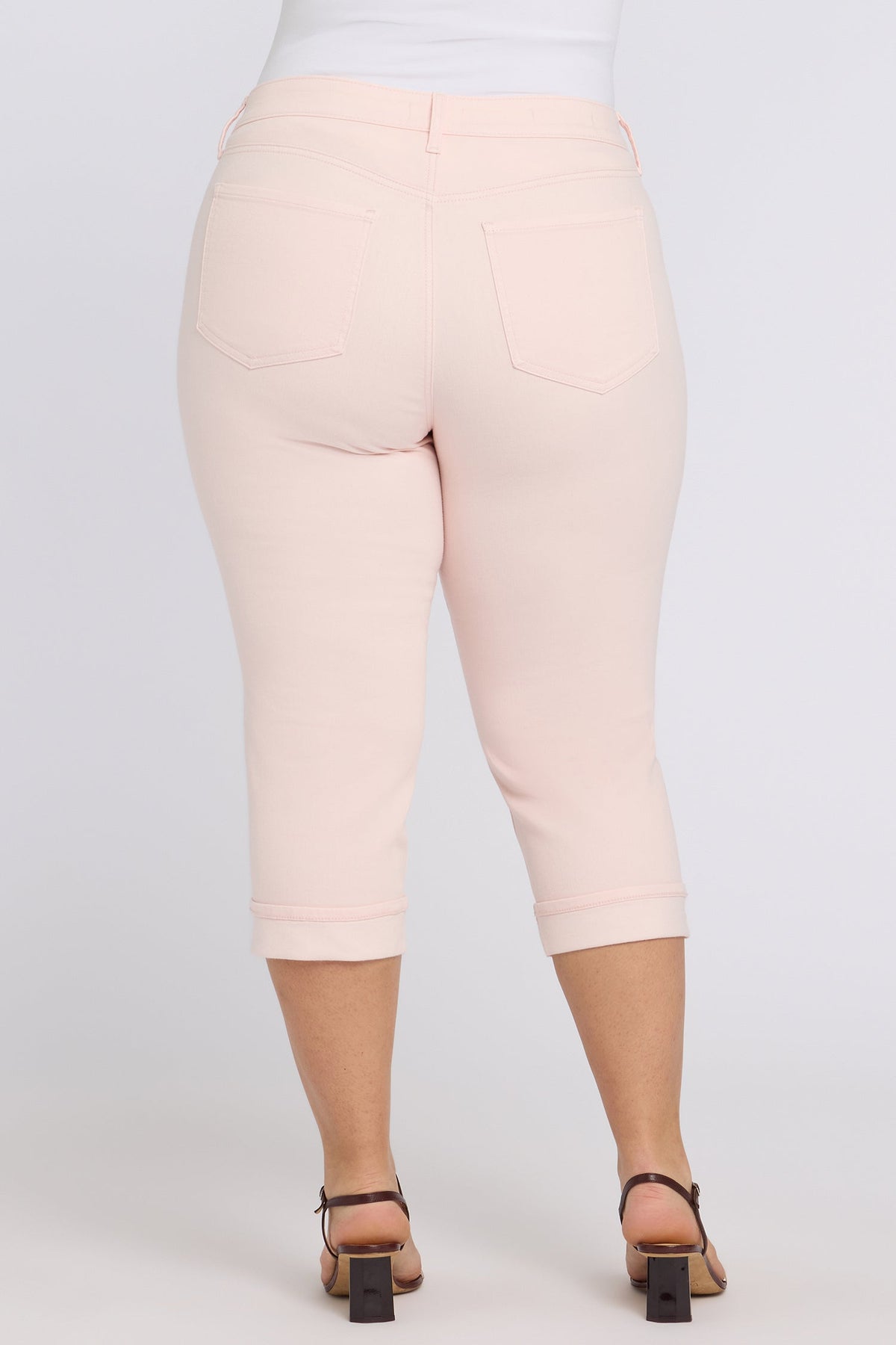 Marilyn Straight Crop Jeans In Plus Size - Pink Dogwood