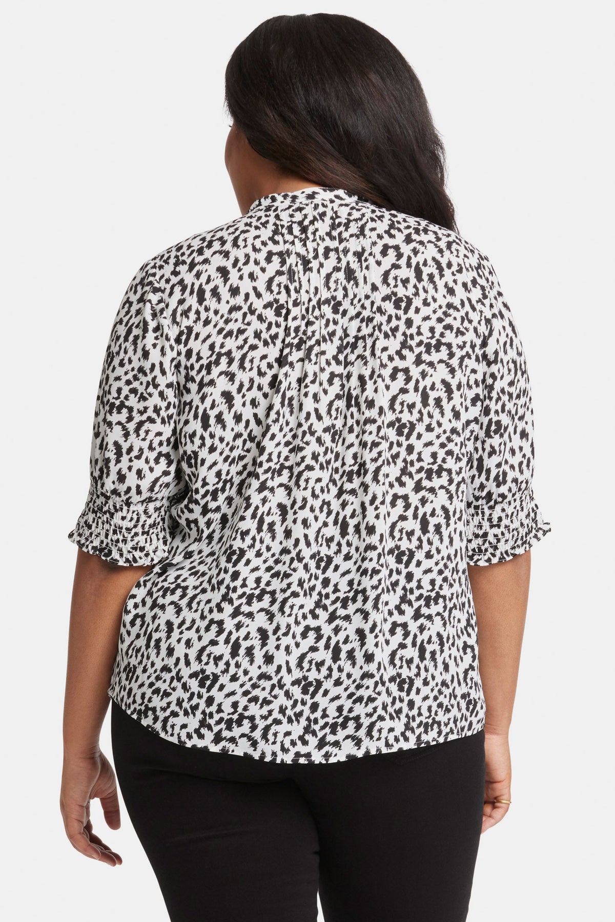 Pleated Peasant Blouse In Plus Size - Gato