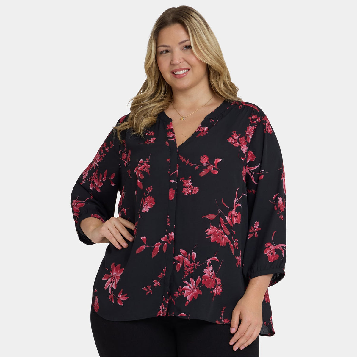 Pintuck Blouse In Plus Size - Vivienne