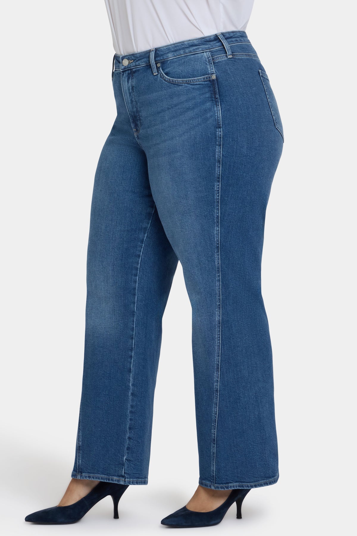 Teresa Wide Leg Jeans In Plus Size - Romantic Indigo
