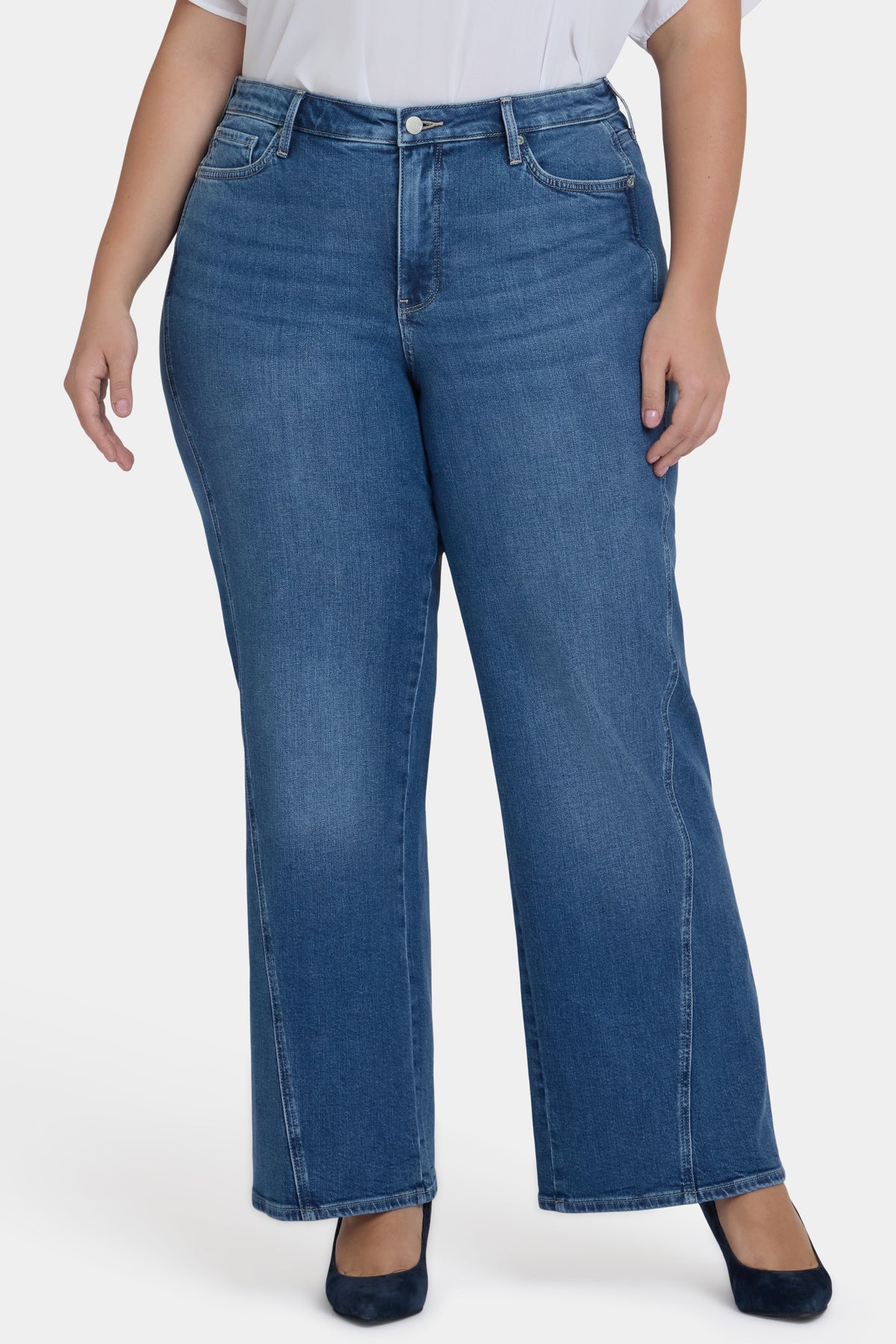 Teresa Wide Leg Jeans In Plus Size - Romantic Indigo