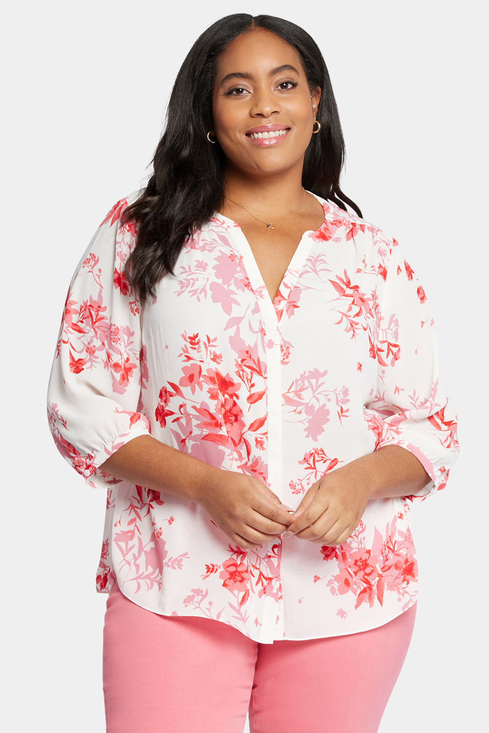 Pintuck Blouse In Plus Size - Bellarose