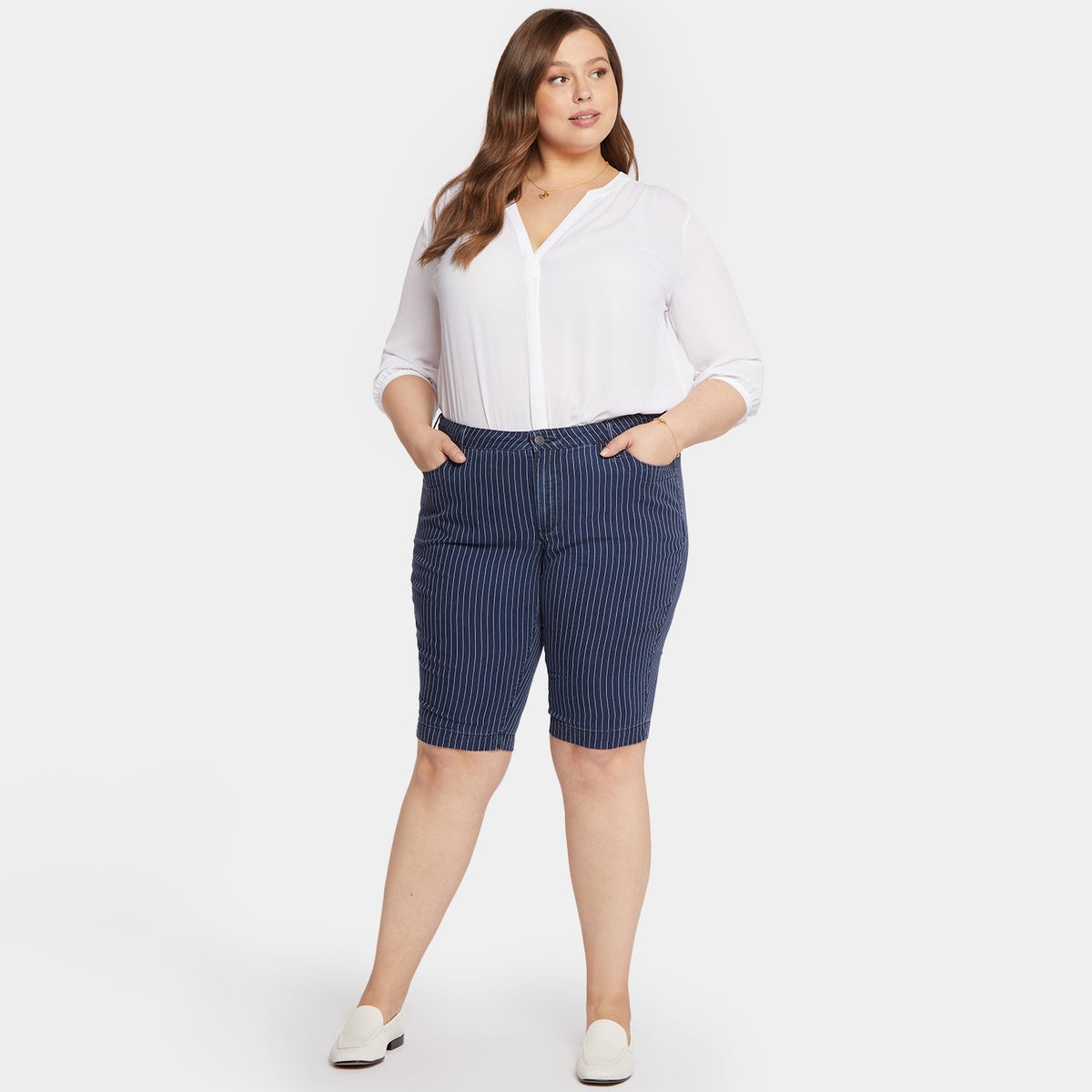 Tailored Bermuda Shorts in Plus Size - Dark Enzyme