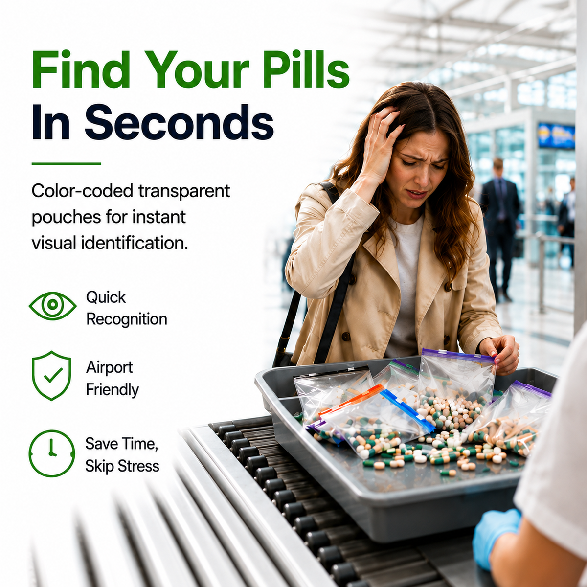 Waterproof Portable Travel Pill & Vitamin Storage Binder