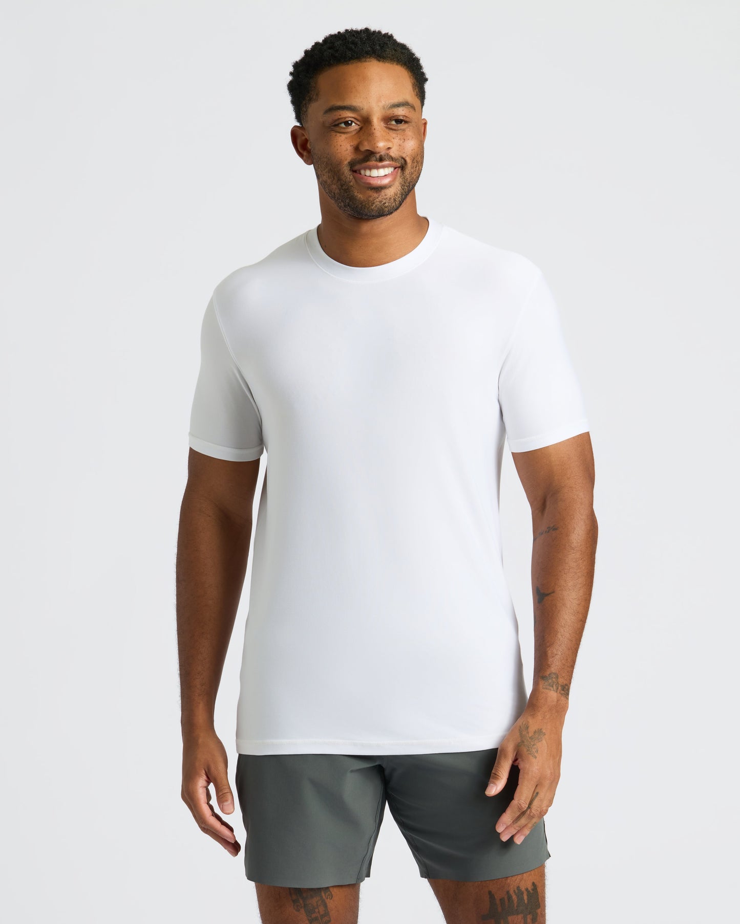 White Active Crew Neck Tee