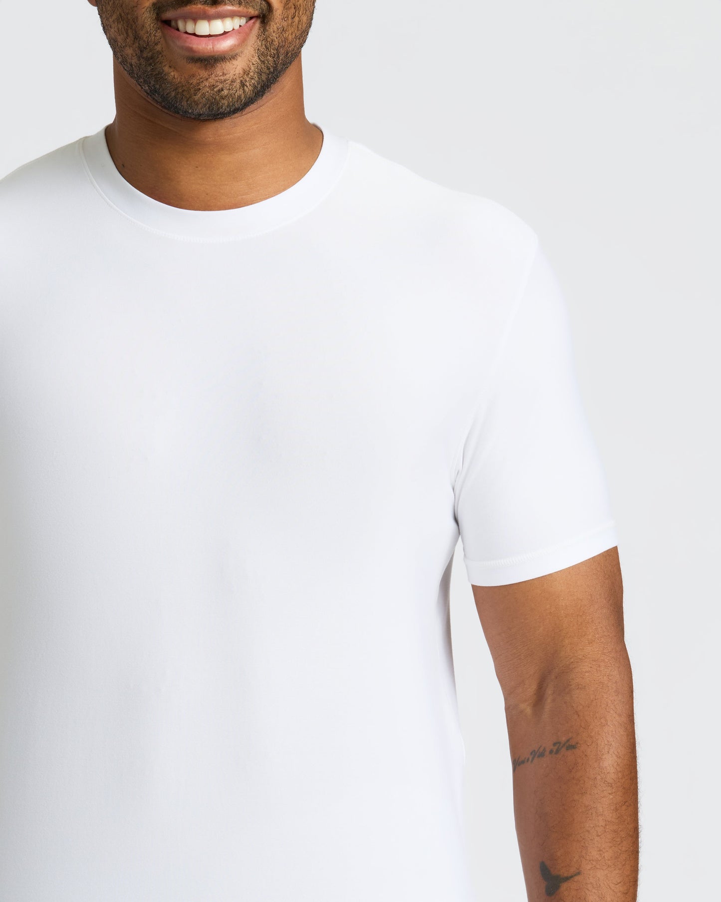 White Active Crew Neck Tee